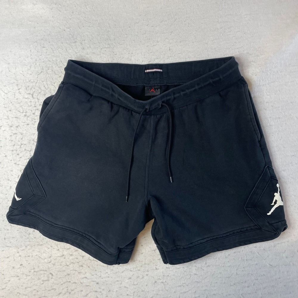 Jordan Fleece Shorts Mens XXL Black Jumpman Logo Drawstring Sweat Shorts
